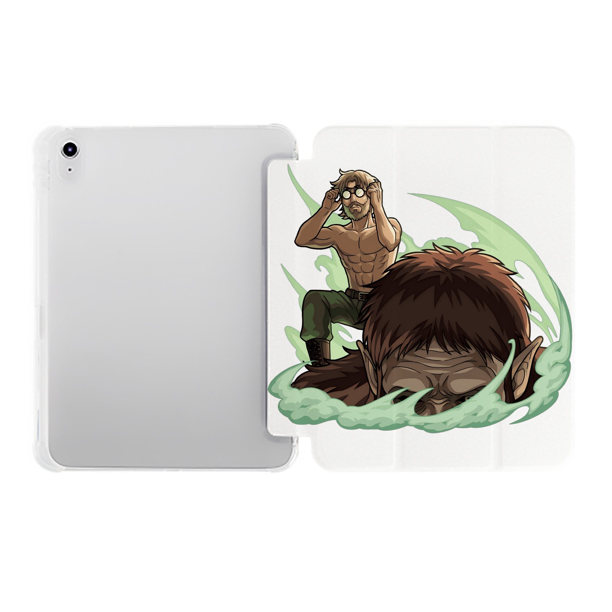 （画像用） 進撃の巨人 Attack on Titan IPad ケース ペン収納付き 三つ折りスタンド PUレザー×シリコン 対応機種9.5/10.5/10.9インチ